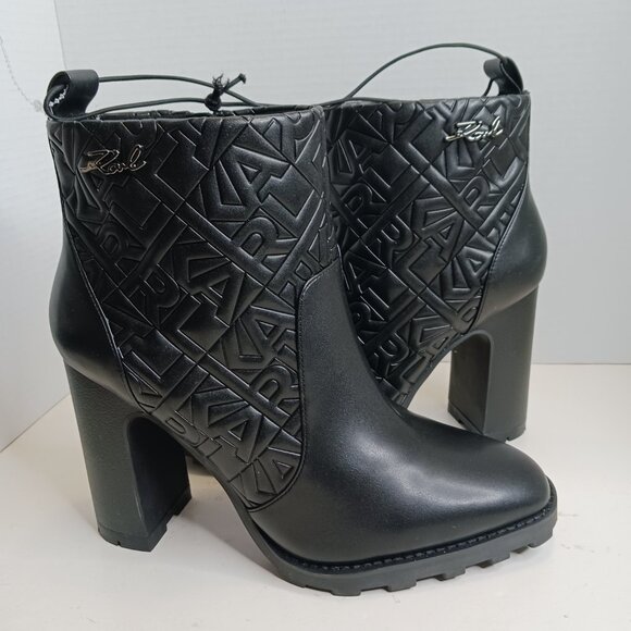 Karl Lagerfeld Paris Petria Black Ankle Boot size 11M - Picture 1 of 12
